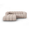 ECKSOFA modular links Lupine aus Chenille-Stoff beige 3 Sitzplätze - Beige, Textil (177/230cm) - Micadoni