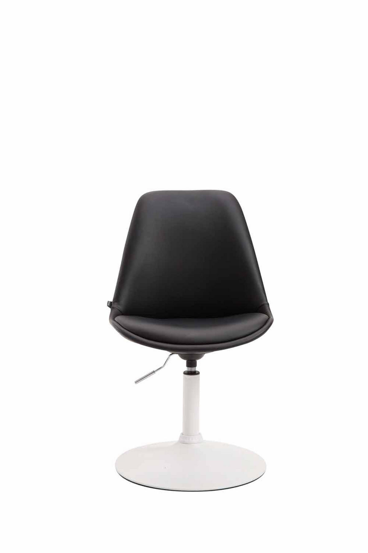 DREHSTUHL Lederlook schwarz - Schwarz/Weiß, Textil/Metall (48/76/57cm) - CLP