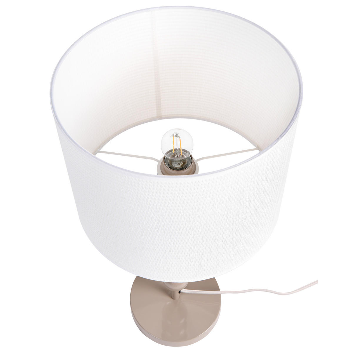 TISCHLAMPE Metall Beige Loky - Beige/Weiß, Textil (30/30/58cm) - Beliani
