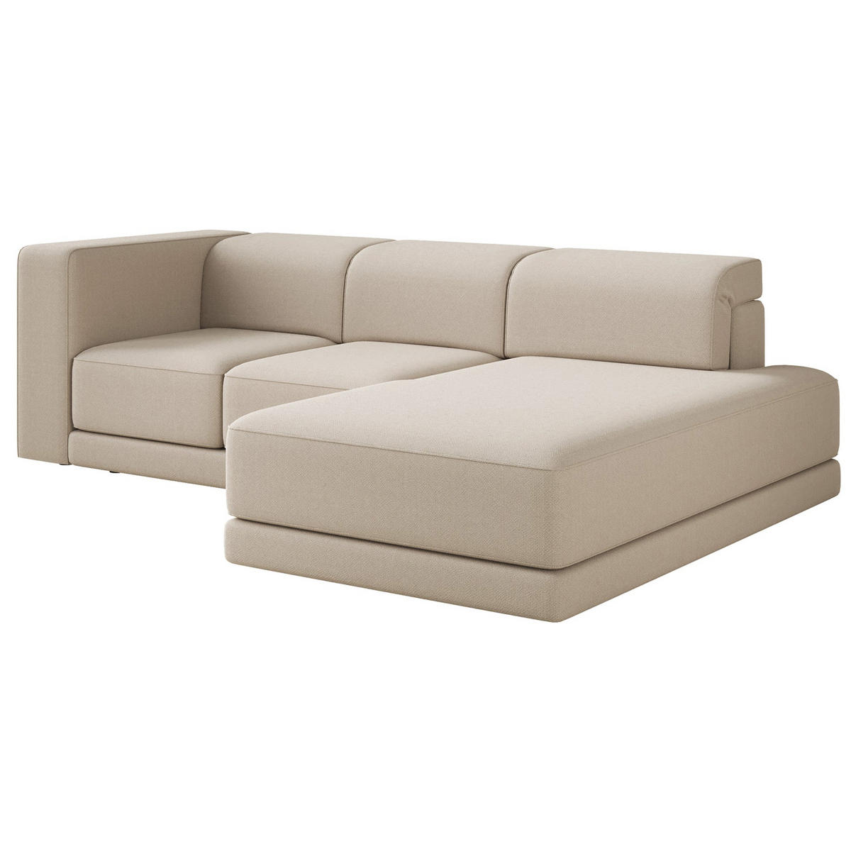 ECKSOFA Novals L-Form, 4-Sitzer, rechts 278 cm - Beige/Schwarz, Holz/Kunststoff (168/278cm) - Selsey