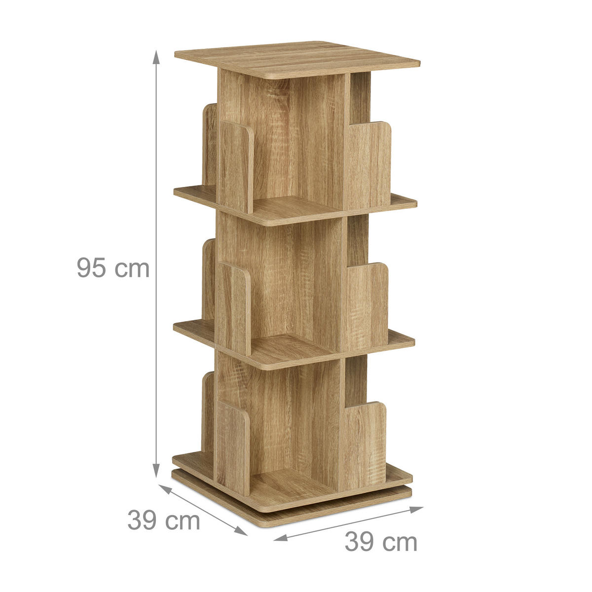 BÜCHERREGAL - Hellbraun, Holzwerkstoff/Metall (39/95/39cm) - Relaxdays