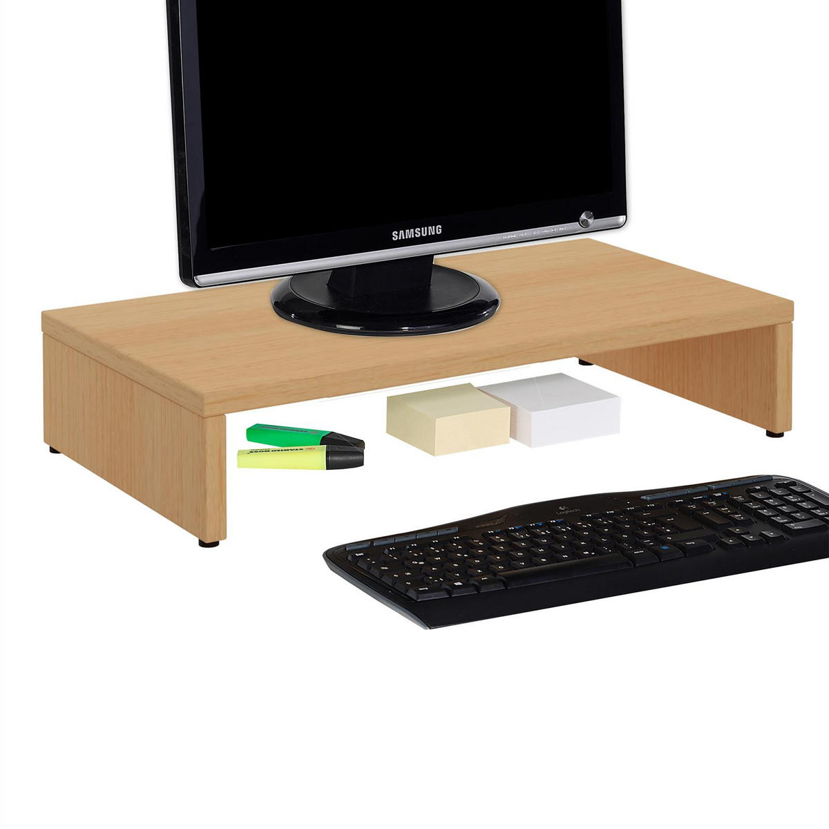 MONITORSTÄNDER MONITOR - Buchefarben, Holzwerkstoff (27/50/10cm) - CARO-Möbel