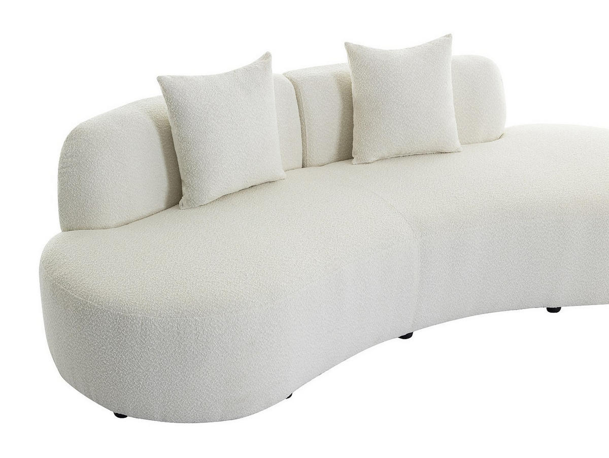 SOFA 3-Sitzer - Bouclé-Stoff - Weiß - BASILIANA - Weiß, Textil (230/76/80cm) - Vente-Unique