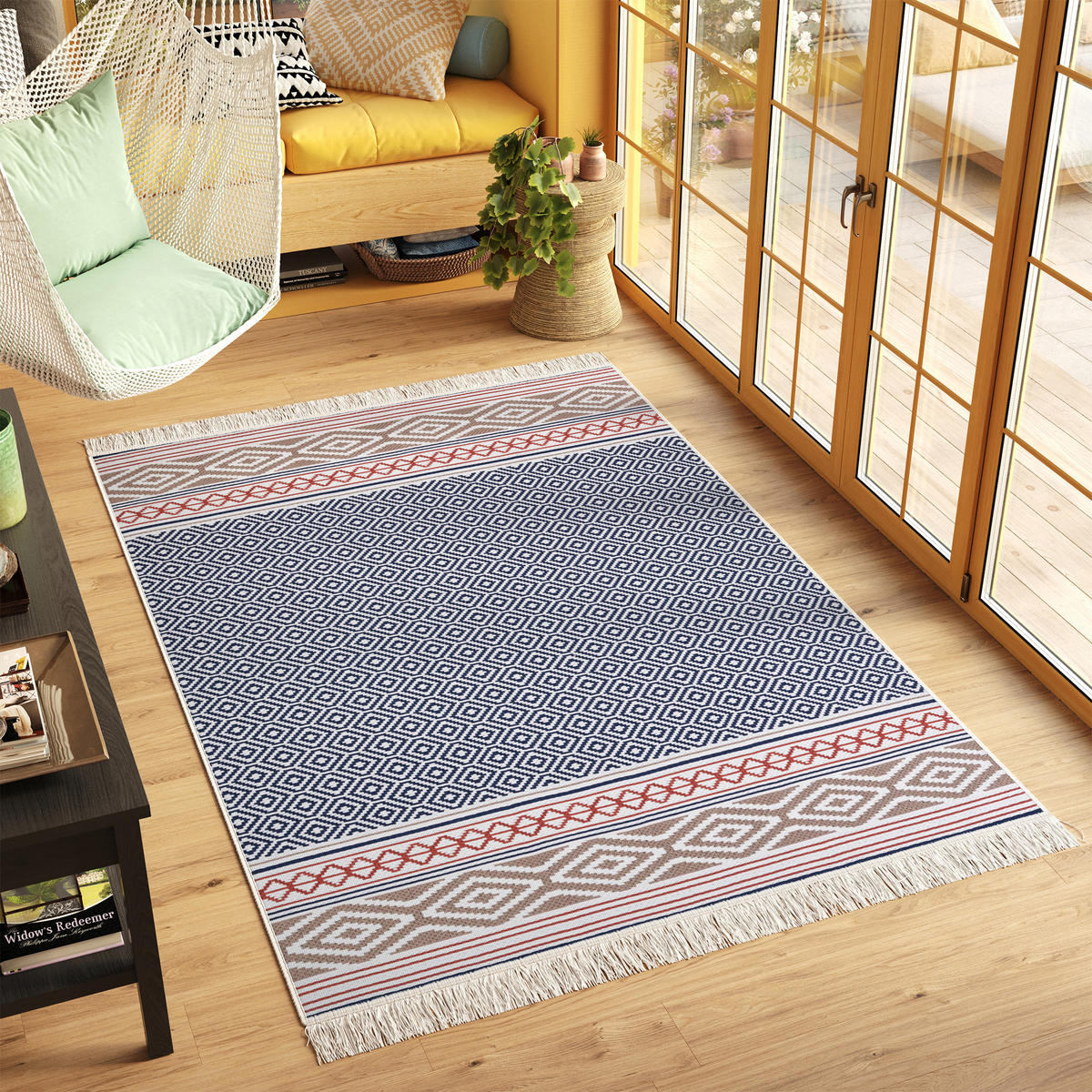 TEPPICH AZTECA Grau Rot 160/230 cm - Rot/Grau, Naturmaterialien (160/230cm) - Tapiso