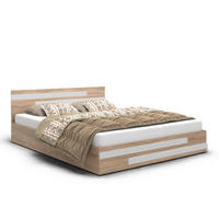 BETT Weiß ALDO BETA Laminat Sonoma Eiche 140x200 cm - Beige, Textil (140/200cm) - Sepro Meble