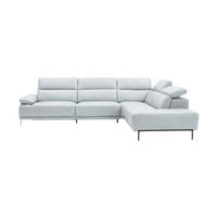 ECKSOFA Fiesta Echtleder Weiß - Weiß, Leder/Metall (282/220cm)
