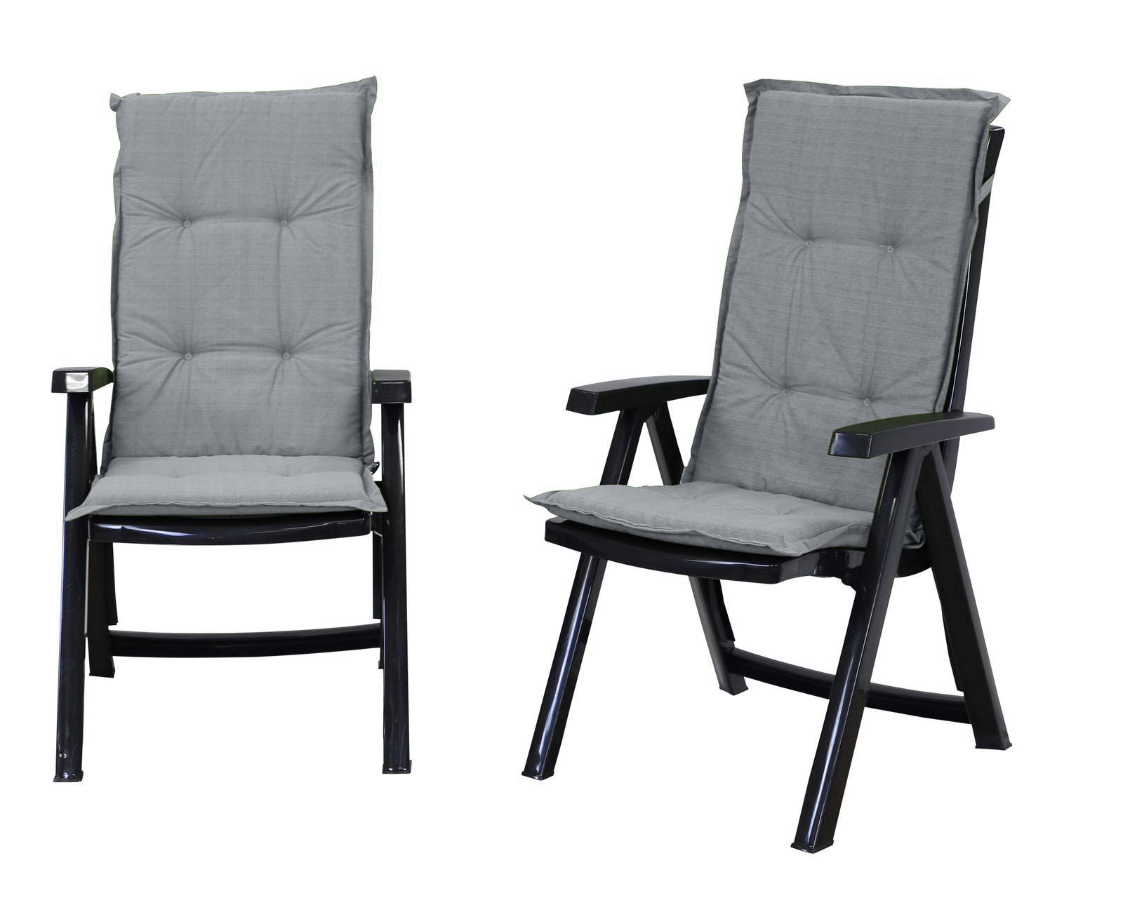 KLAPPSTUHL Milano 2er Pack Mit Polster - Grau, Metall (63/108/85cm) - Shaf