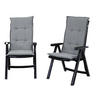 KLAPPSTUHL Milano 2er Pack Mit Polster - Grau, Metall (63/108/85cm) - Shaf