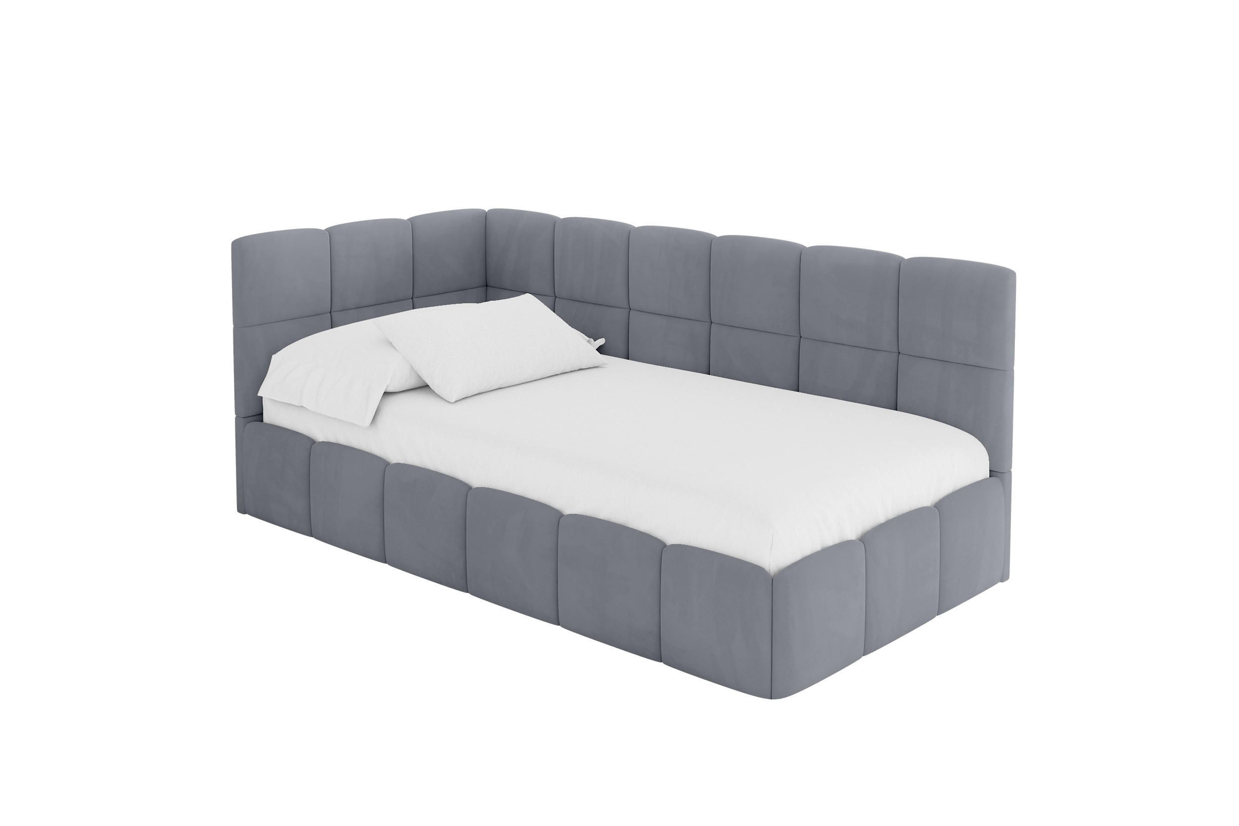 ALTDECOR JEDNOLŮŽKOVÁ POSTEL pro mládež s úložným prostorem vpravo, s matrací - LIVY 100x200 šedá