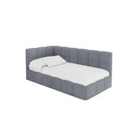 EINZELBETT Jugendbett mit Bettkasten Rechts, ohne Matratze - LIVY 80x200 Grau - Grau, Holzwerkstoff/Textil (80/200cm) - ALTDECOR