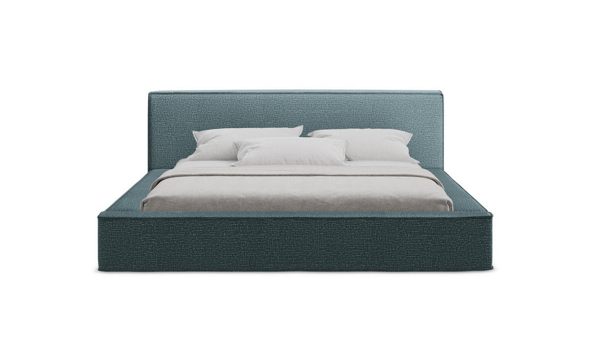 POLSTERBETT mit Bettkasten und Lattenrost 200x240 Blau - Blau/Petrol, Kunststoff/Textil (160/200cm) - Makamii