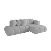 ECKSOFA Ottomane Rechts CLOUD-L-v1 289x180x40 Hellgrau Bouclé - Hellgrau, Holzwerkstoff/Kunststoff (289/180cm) - ALTDECOR