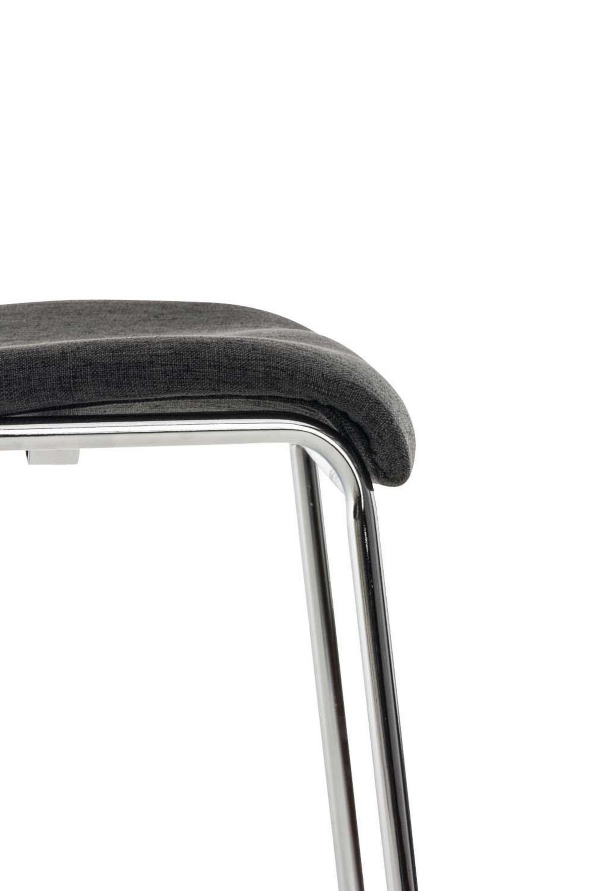 BARHOCKER Stoff Dunkelgrau - Chromfarben/Dunkelgrau, Textil/Metall (43/100/48cm) - CLP