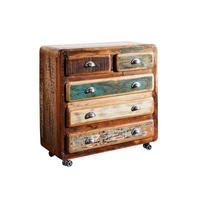 KOMMODE Altholz 90x40x90 mehrfarbig lackiert FREEZY #36 - Multicolor, Holz (90/90/40cm) - Massivmoebel24