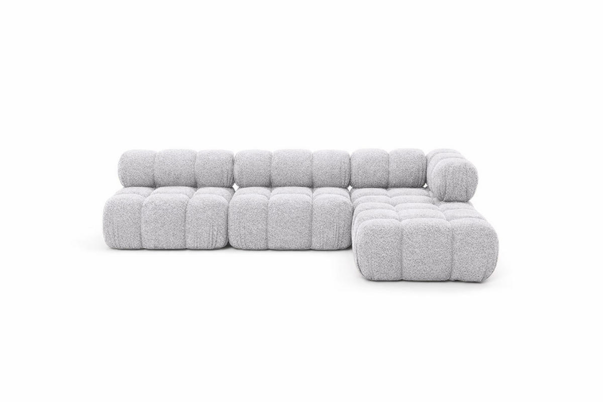 ECKSOFA L-Form Modulare, Bouclé-Stoff Abriamo, Hellgrau, Rechts, Selia - Hellgrau, Holz (285/160cm) - Kaiser Möbel