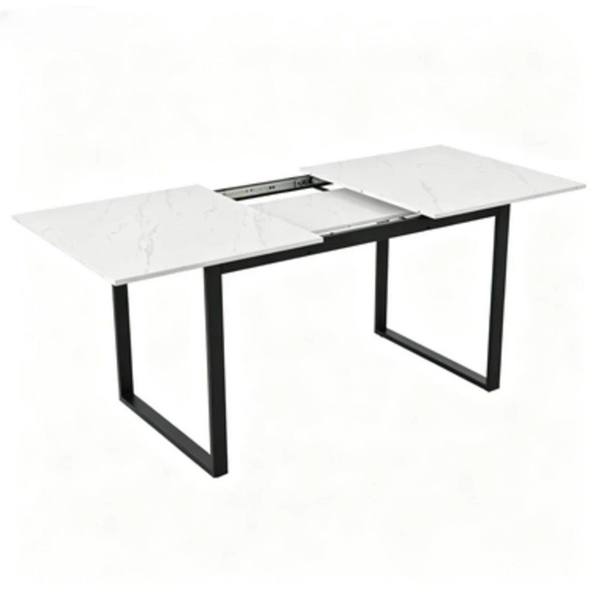 ESSGRUPPE 5-teilig mit ausziehbarem Esstisch 140/180 cm & 4 Stühlen, modern für Esszimmer und Küche, weiß-grau - Grau, Holzwerkstoff (70/75/180cm) - Luhomfu