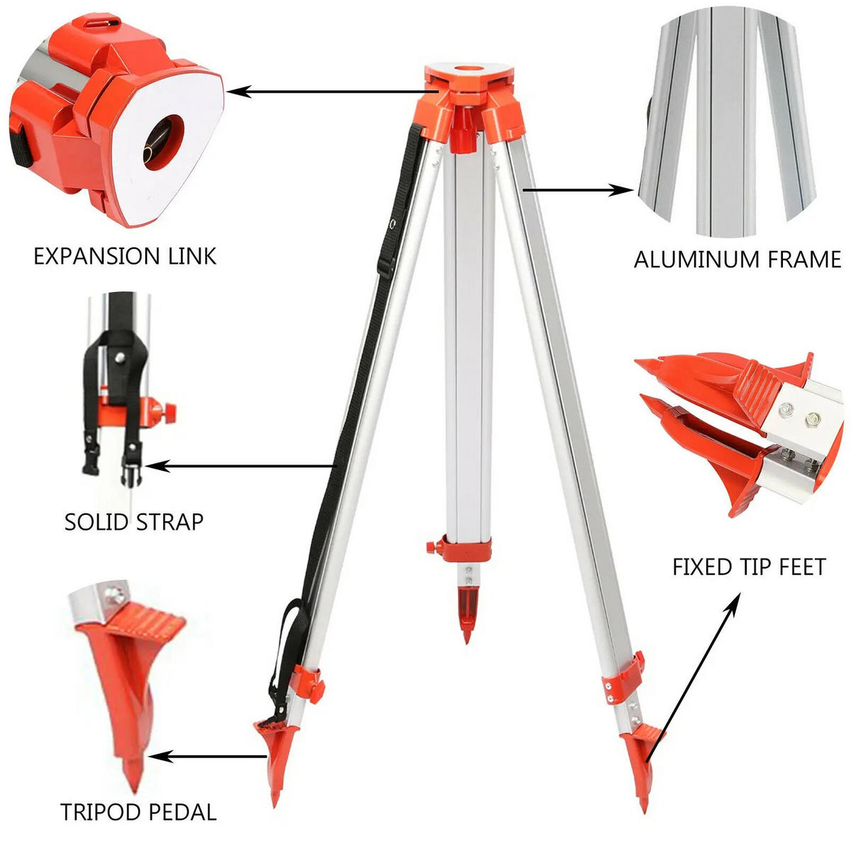 LASERSTATIV 1,65m Aluminium Schwarz Stab-Set 5m - Weiß, Metall (10/10/500cm) - Kaket