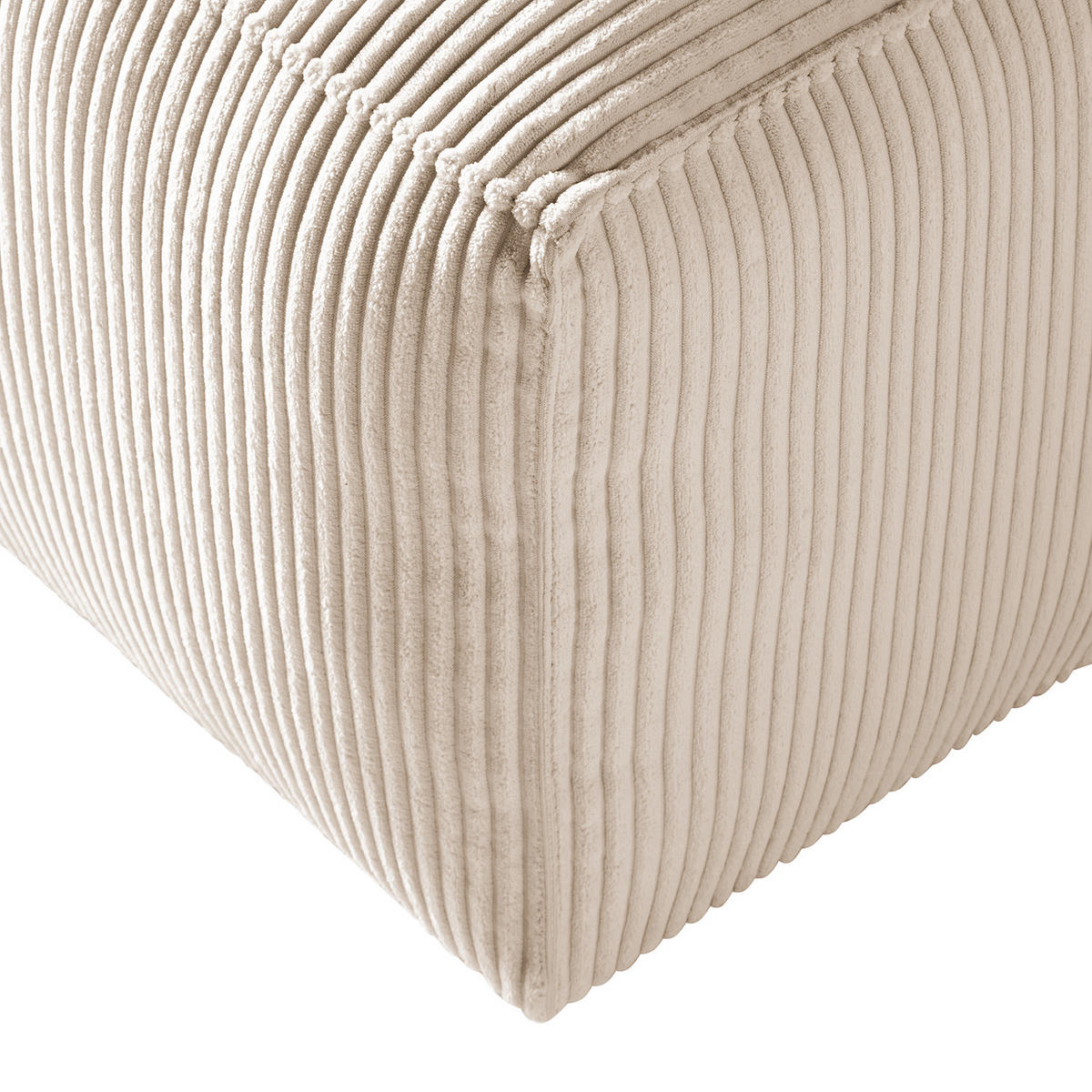 POLSTERHOCKER - Creme/Schwarz, Kunststoff/Textil (92/42/92cm) - home24