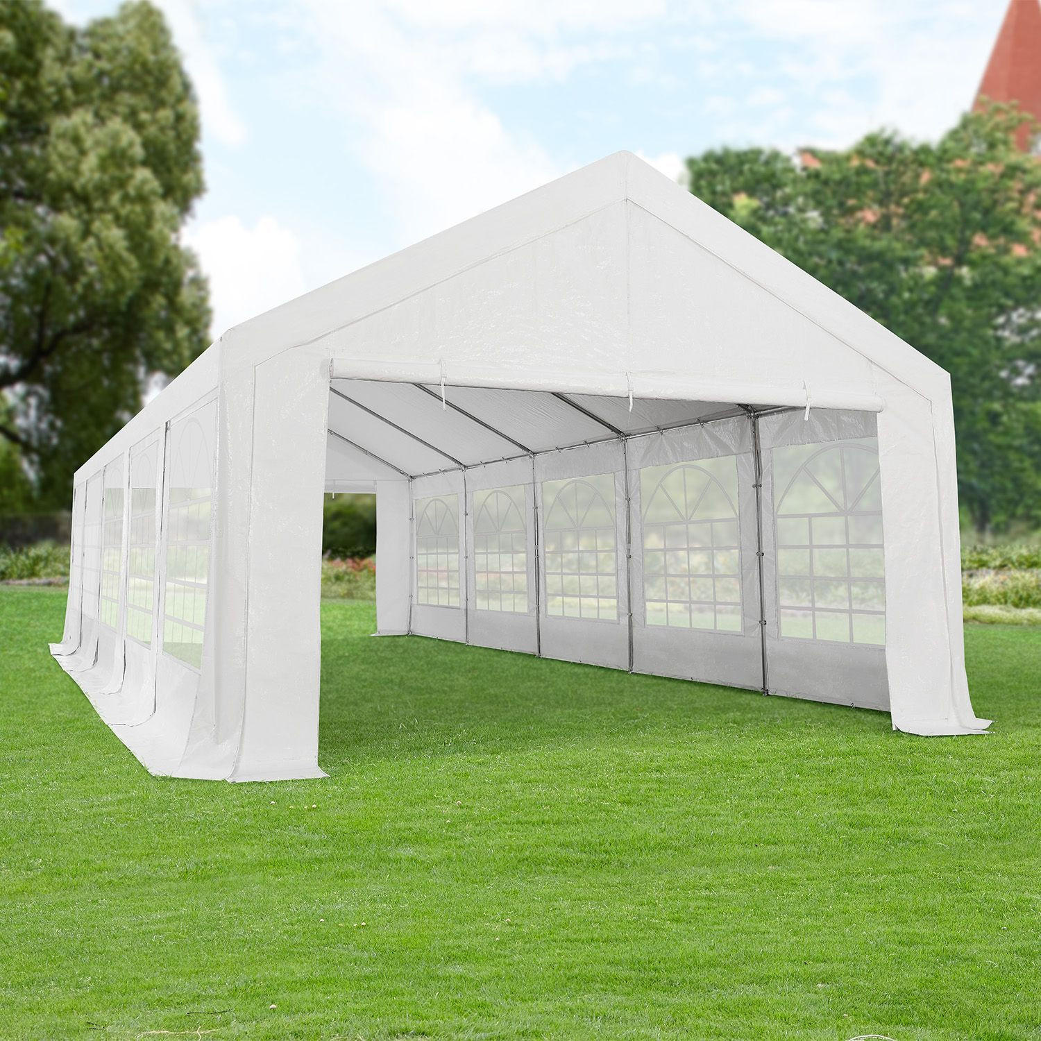 FESTZELT Partyzelt Gala weiß 4x10 m - Weiß, Kunststoff (400/300/1000cm) - Juskys