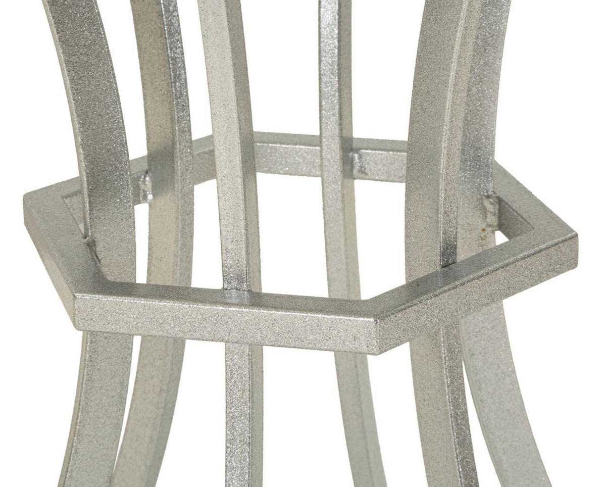 BEISTELLTISCH Istanbul, silberfarben und weiß, Eisen und Marmor, 56 x 56 x 68 cm - Silberfarben/Weiß, Stein/Metall (56/56/68cm) - Mauro Ferretti