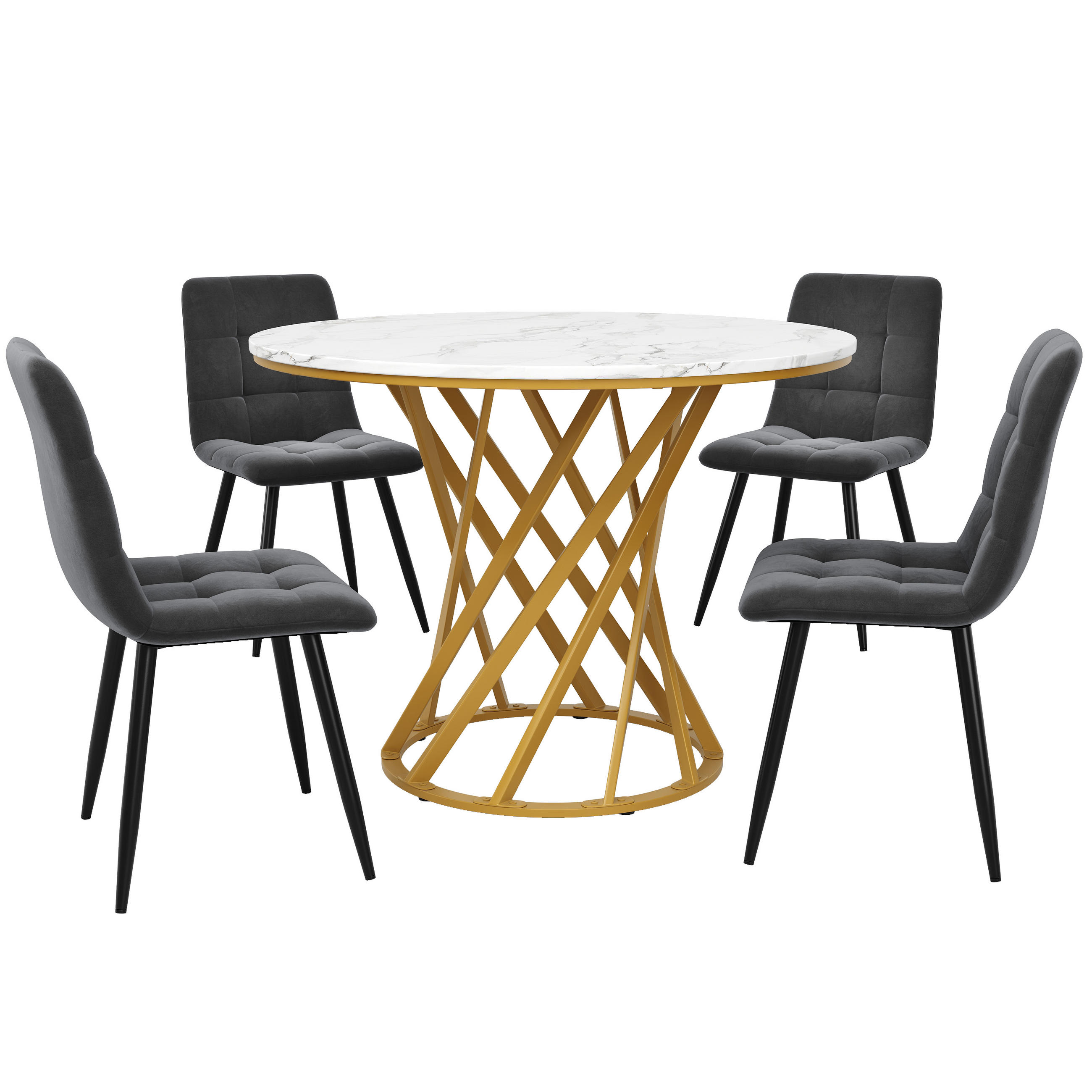 ComfortXL Essgruppe Gold 80x76x80 cm