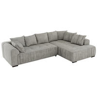 ECKSOFA ORTA Hellgrau Stukture - Rechts - Hellgrau/Schwarz, Textil (200/325cm) - MKS