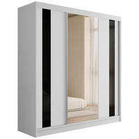 KLEIDERSCHRANK mit Spiegel V2-VITA 215x200 cm - Weiß - Weiß, Holzwerkstoff (200/215/61cm) - ALTDECOR