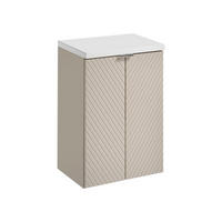 WASCHTISCHUNTERSCHRANK 60 cm 2Teile - Viva Cashmere V BM283 in Kaschmir Matt/ Weiß Matt - Kaschmir/Weiß, Holz (60/57/40cm)