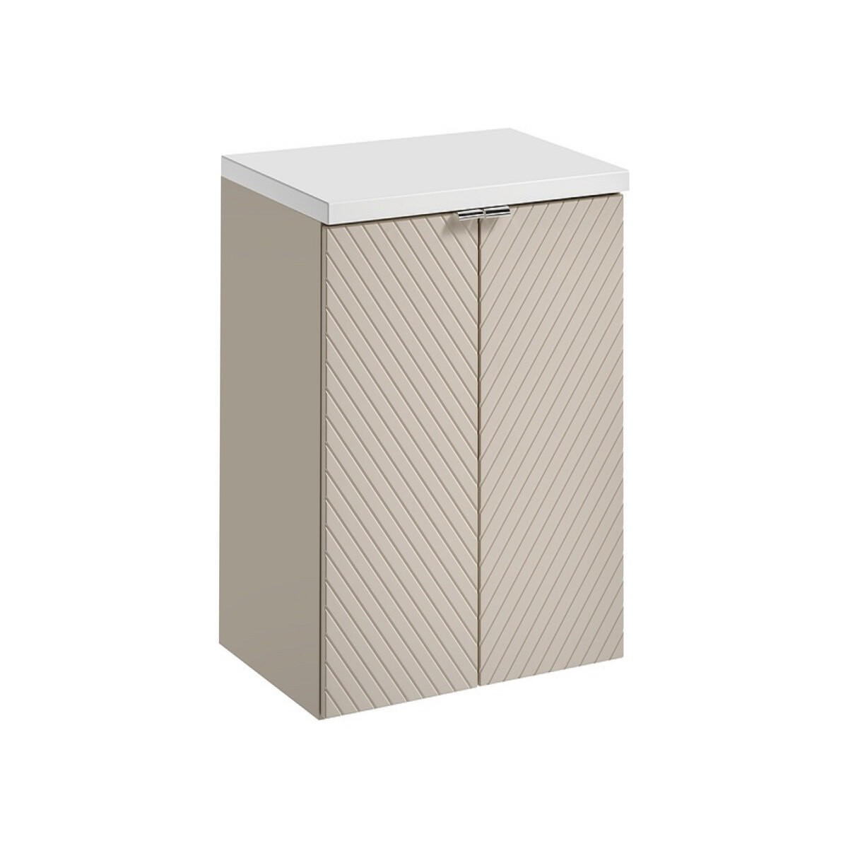 WASCHTISCHUNTERSCHRANK 60 cm 2Teile - Viva Cashmere V BM283 in Kaschmir Matt/ Weiß Matt - Kaschmir/Weiß, Holz (60/57/40cm)