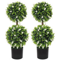 KUNSTPFLANZEN 2er-Set DE-08641 Lavendelstämmchen im Blumentopf Lila+Grün - Weiß, Kunststoff (70cm) - ComfortXL