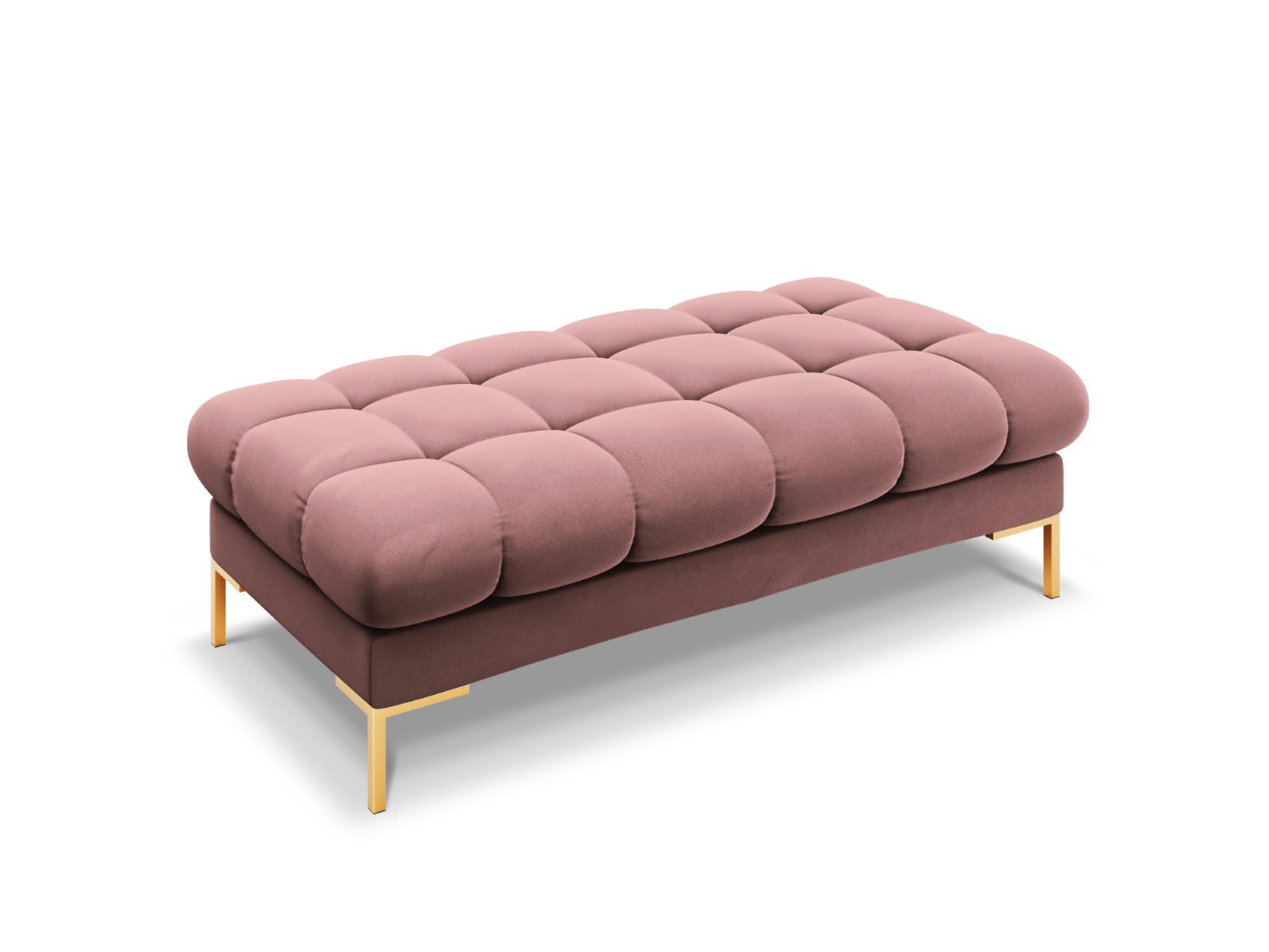 BANK Mamaia aus Samt rosa 2 Sitzplätze - Pink, Textil (133/41/62cm) - Micadoni