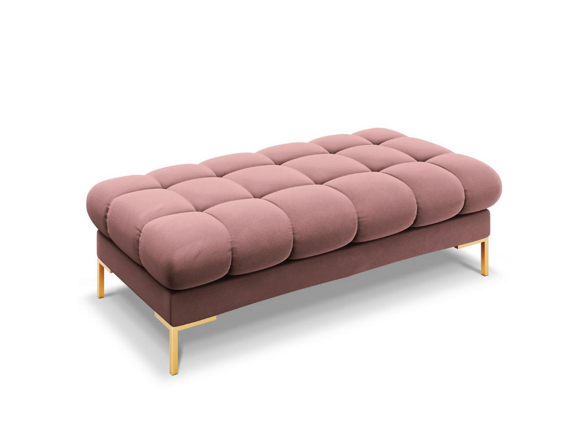 BANK Mamaia aus Samt rosa 2 Sitzplätze - Pink, Textil (133/41/62cm) - Micadoni