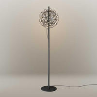 LED-STEHLAMPE Atom Schwarzchrom Ø 50cm - Schwarz, Metall (50/50/208cm) - s.luce