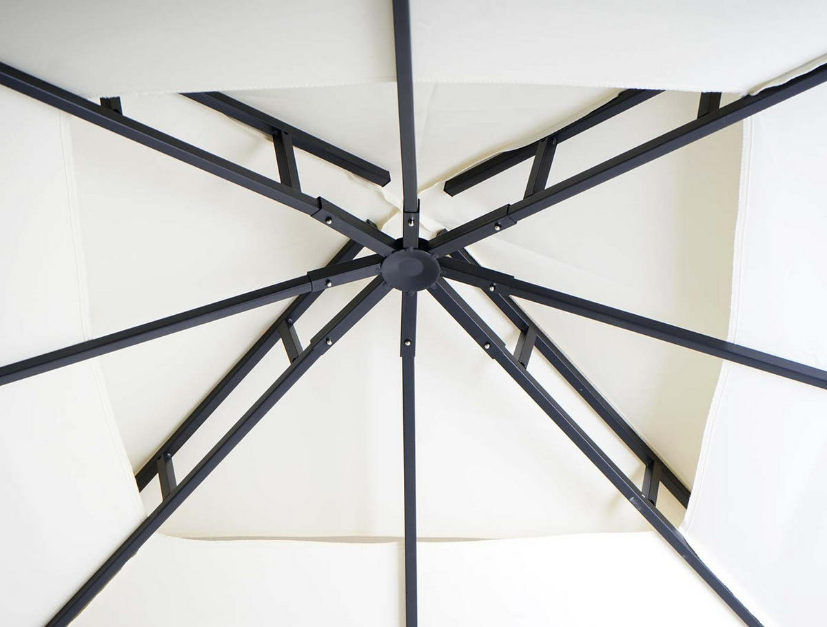 PERGOLA 275x490x250cm Creme-Beige bewegliche Seitenwand - Creme, Metall (490/275/250cm) - BERLINLODGE