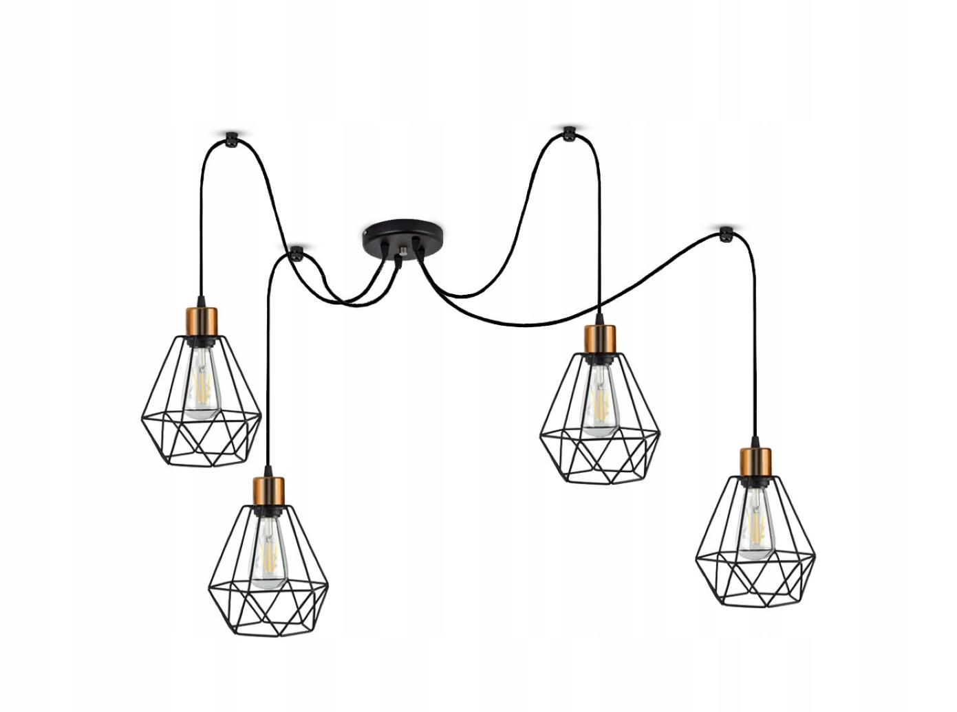 PENDELLEUCHTE EDISON - Goldfarben/Schwarz, Metall (20/20/150cm) - kiki design