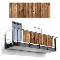 BALKON-SICHTSCHUTZ Holz - Regale - Braun - Buchefarben, Kunststoff (300/110cm) - MuchoWow