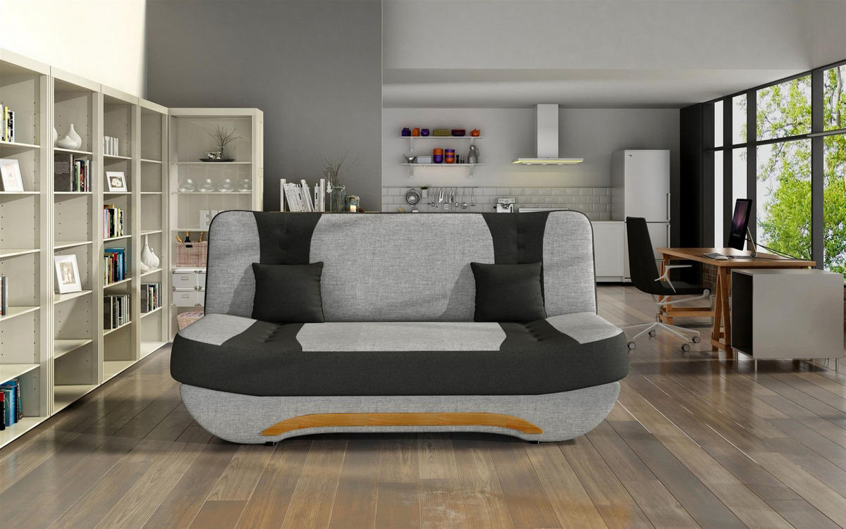SCHLAFSOFA Kandy - Grau, Holzwerkstoff/Textil (189/88/90cm) - Fun Möbel