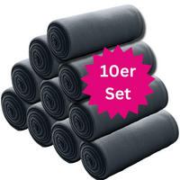 FLEECEDECKE 10er Set dunkelgrau 130/160 cm Kettelrand Anti-Pilling - Dunkelgrau, Textil (130/160cm) - wometo