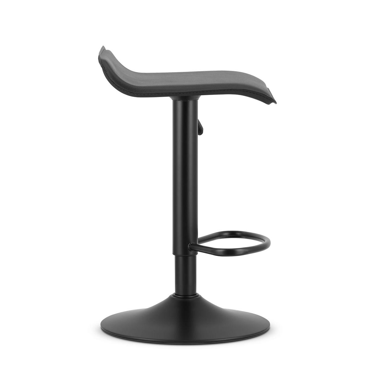 BARHOCKER FORT ECO schwarzer Sitz, schwarze Basis - Schwarz, Leder (38.5/84/39cm) - Valora