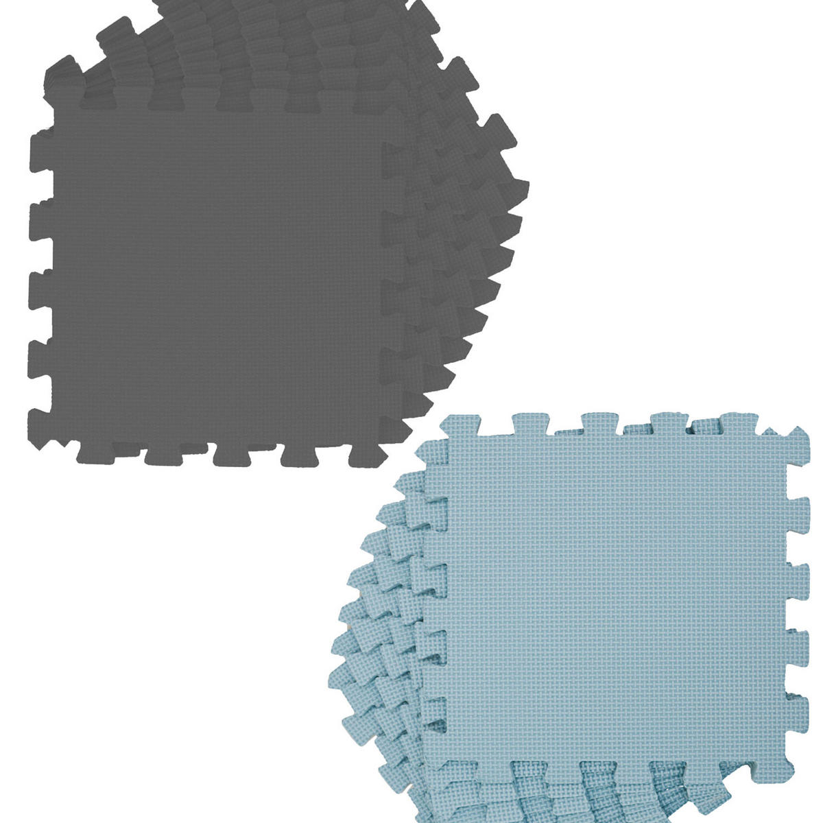 SPIELMATTE Baby Puzzlematte - 9er Set - 30x30 cm - Graublau/Grau - Grau, Kunststoff (30/30cm) - Littletom