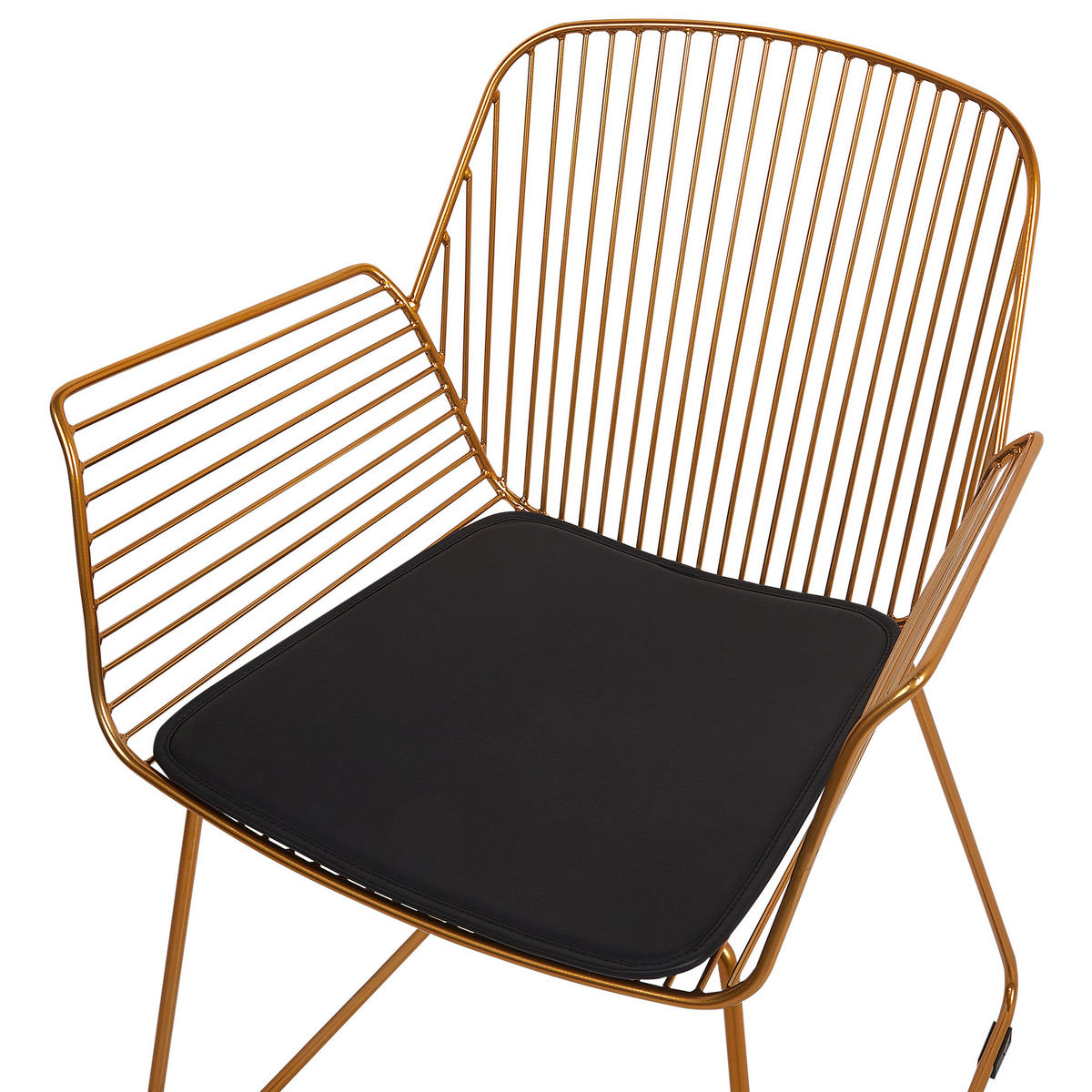 ESSZIMMERSTUHL 2er-Set Metall Gold Appleton - Goldfarben/Schwarz, Metall (61/84/57cm) - Beliani