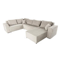 WOHNLANDSCHAFT Stylo U-Form mit Schlaffunktion & Bettkasten – Ecksofa in Cord Tilia – Breite 315 cm Beige - Beige, Kunststoff (314/90/215cm) - Wohnideebilder