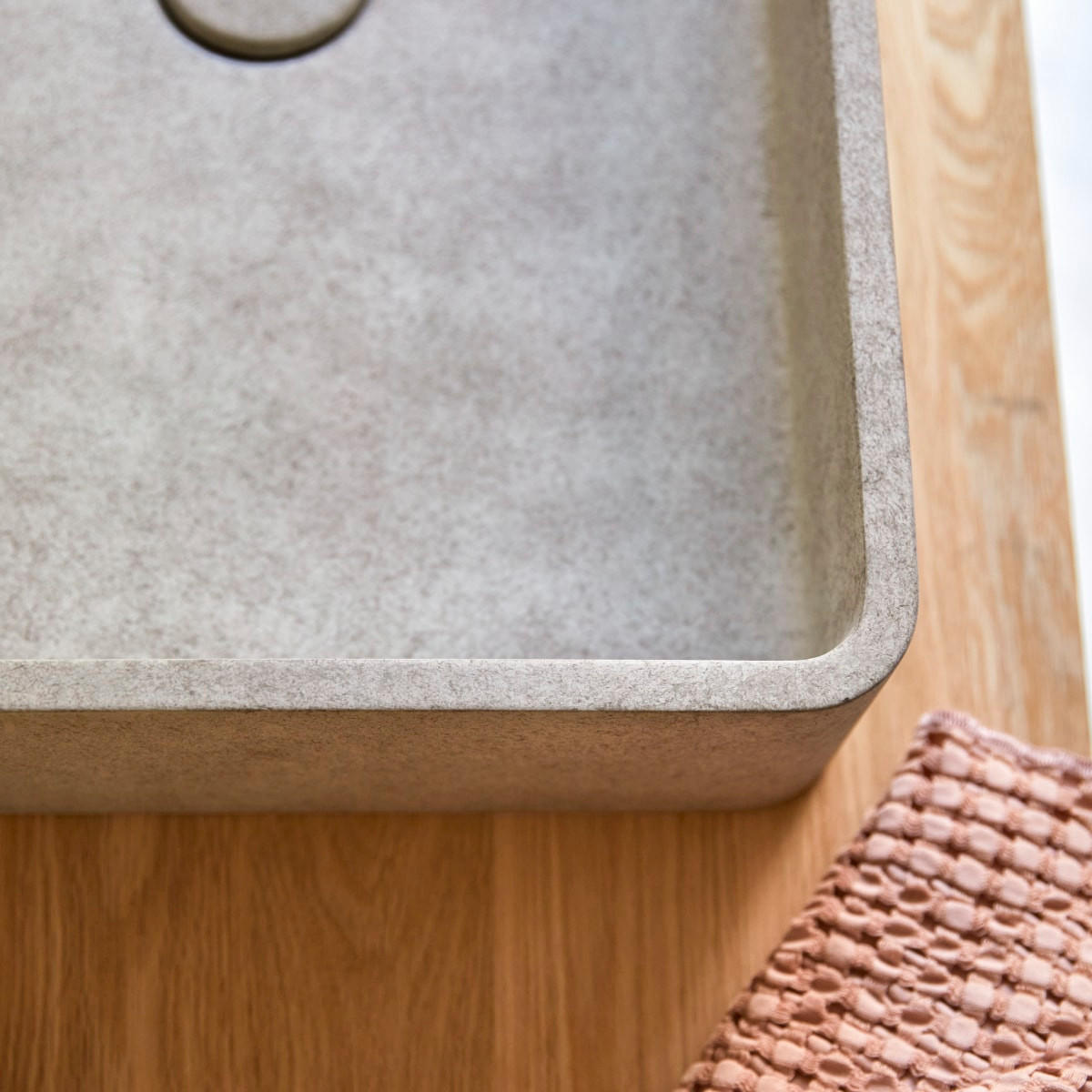 WASCHBECKEN Iris Grau aus Beton - Grau, Stein (51/10/33cm) - Tikamoon