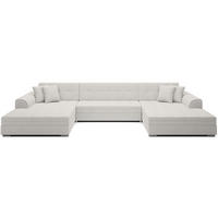 WOHNLANDSCHAFT VENTO U-Form – Großzügiges Ecksofa mit Schlaffunktion & Kissen 359 cm - Weiß, Kunststoff (359/165cm) - Wohnideebilder