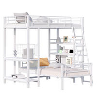 HOCHBETT 90/200 cm Weiß mit mehreren Ablagefächern - Weiß, Metall (90/200cm) - OKWISH