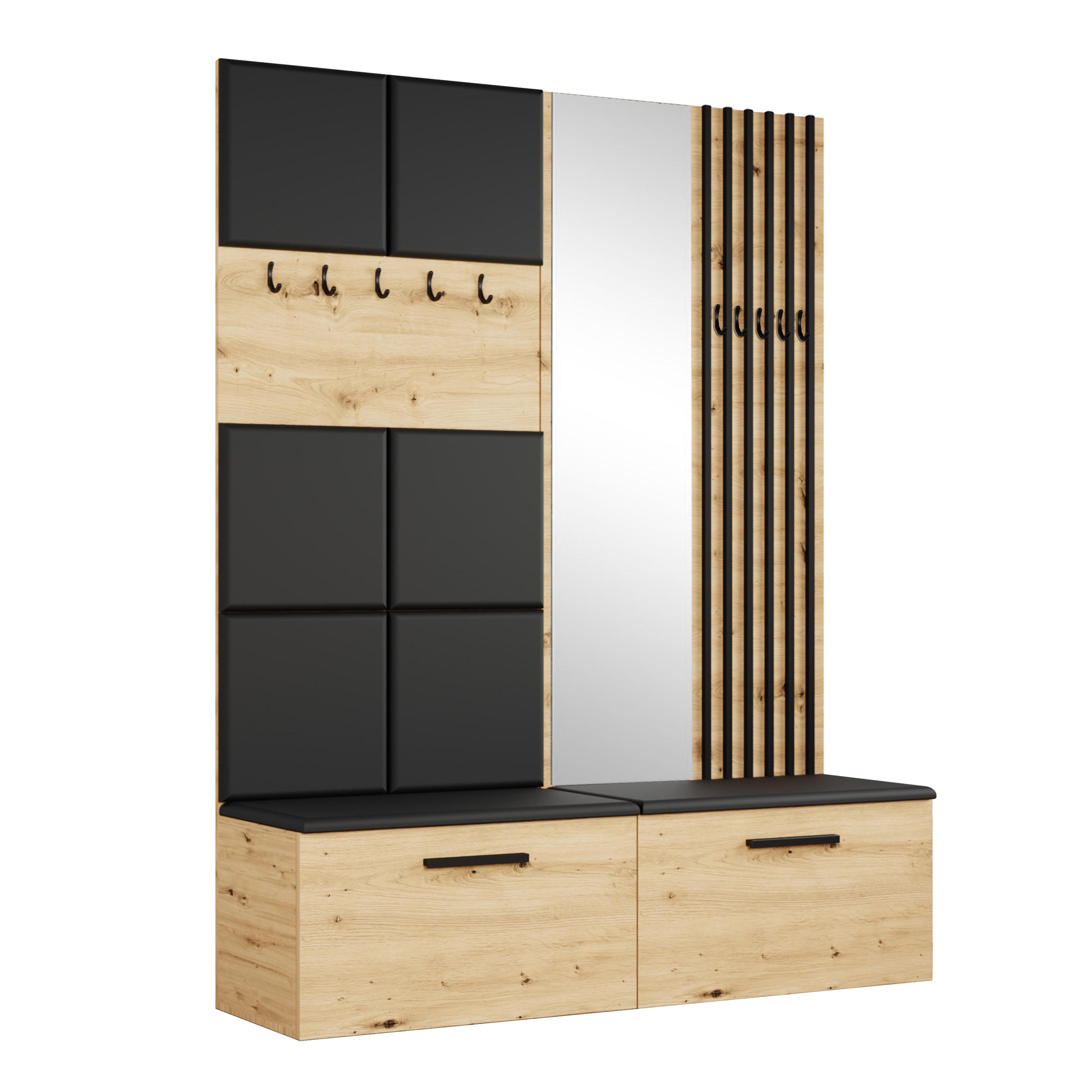 Masseno Garderobenschrank Eiche Artisan 161.2x204x40 cm