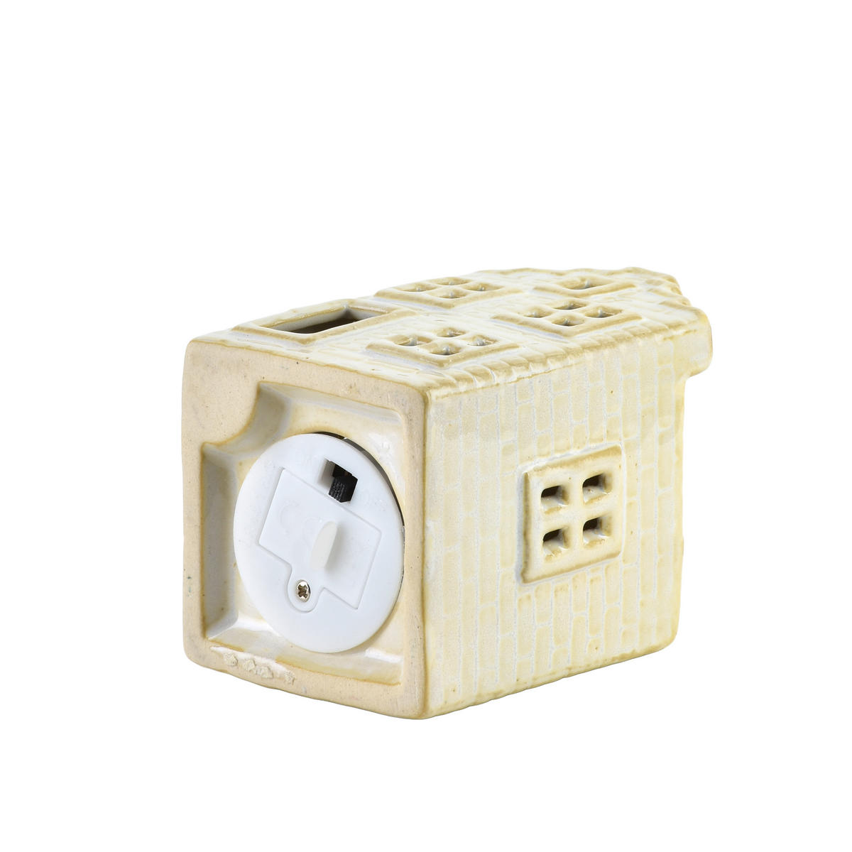 LED-LATERNENHAUS Hytte Weiß 5,7x5,7x8,6 cm Keramik - Weiß, Keramik (5.7/8.6/5.7cm) - Mondex