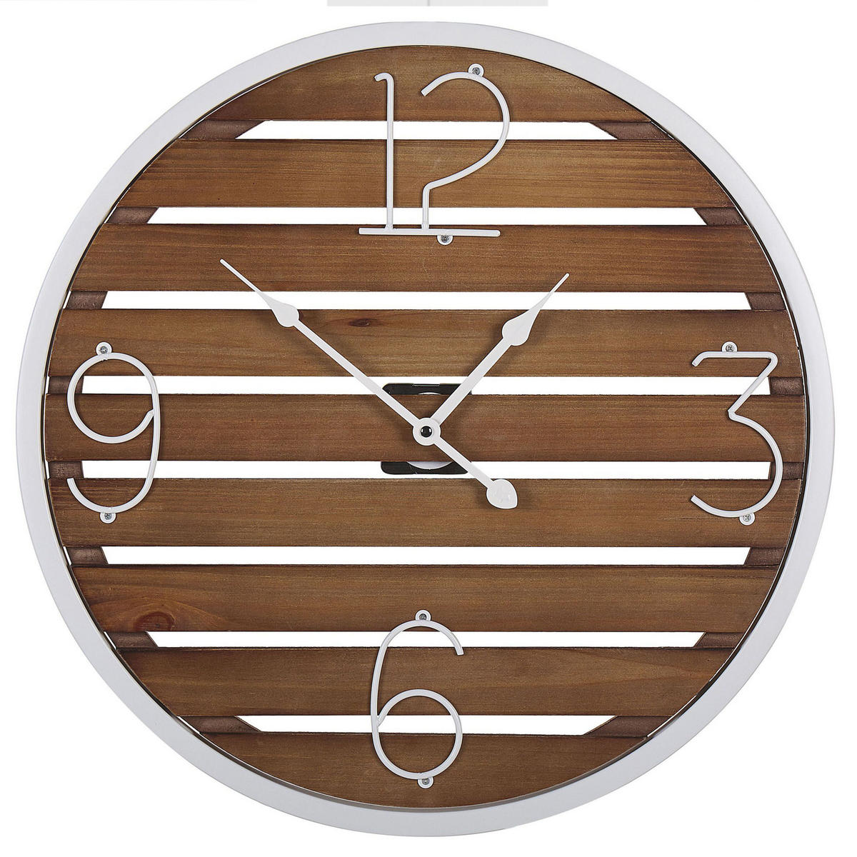 WANDUHR Tannenholz dunkler holzfarbton Arriaga - Dunkelbraun, Holz (50/50/2cm) - Beliani