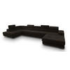 WOHNLANDSCHAFT TORIVA L-S Braun Velours-Stoff mit Schlaffunktion - Braun, Holz (418/90/202cm) - MASSENO