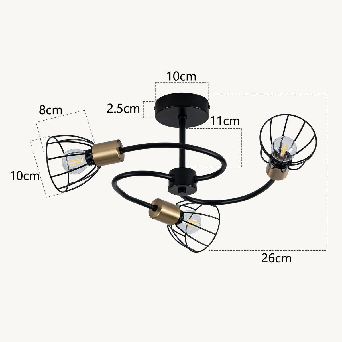 PENDELLEUCHTE CARLSON Ⅲ 55/55/26 cm - Schwarz, Metall (55/55/26cm) - Nettlife